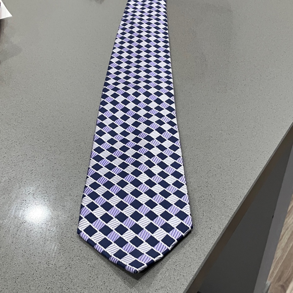 Jos. A. Bank Navy and White Checkered Tie